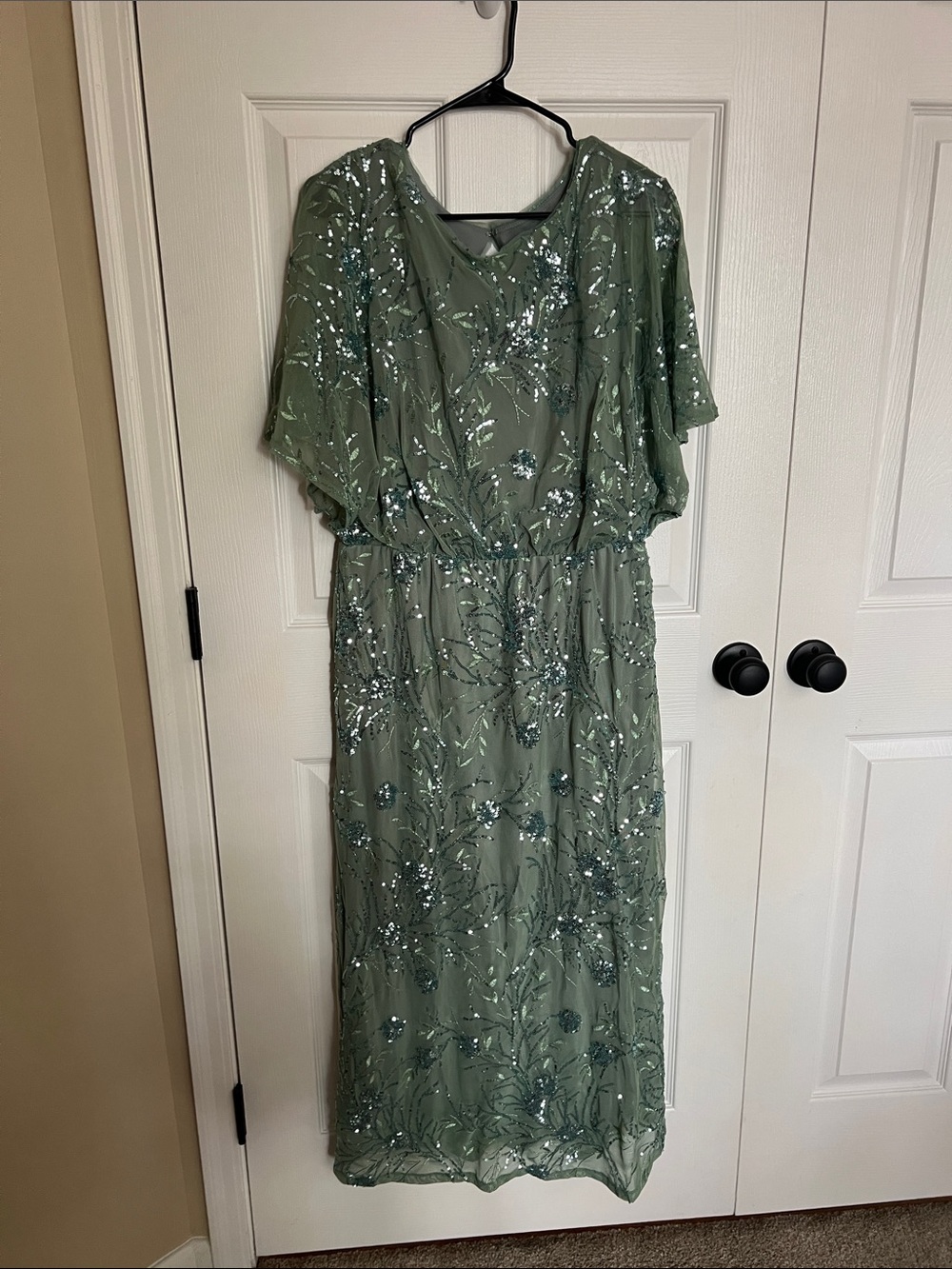 NWT SLNY Sage Sequin Blouson Dress 14